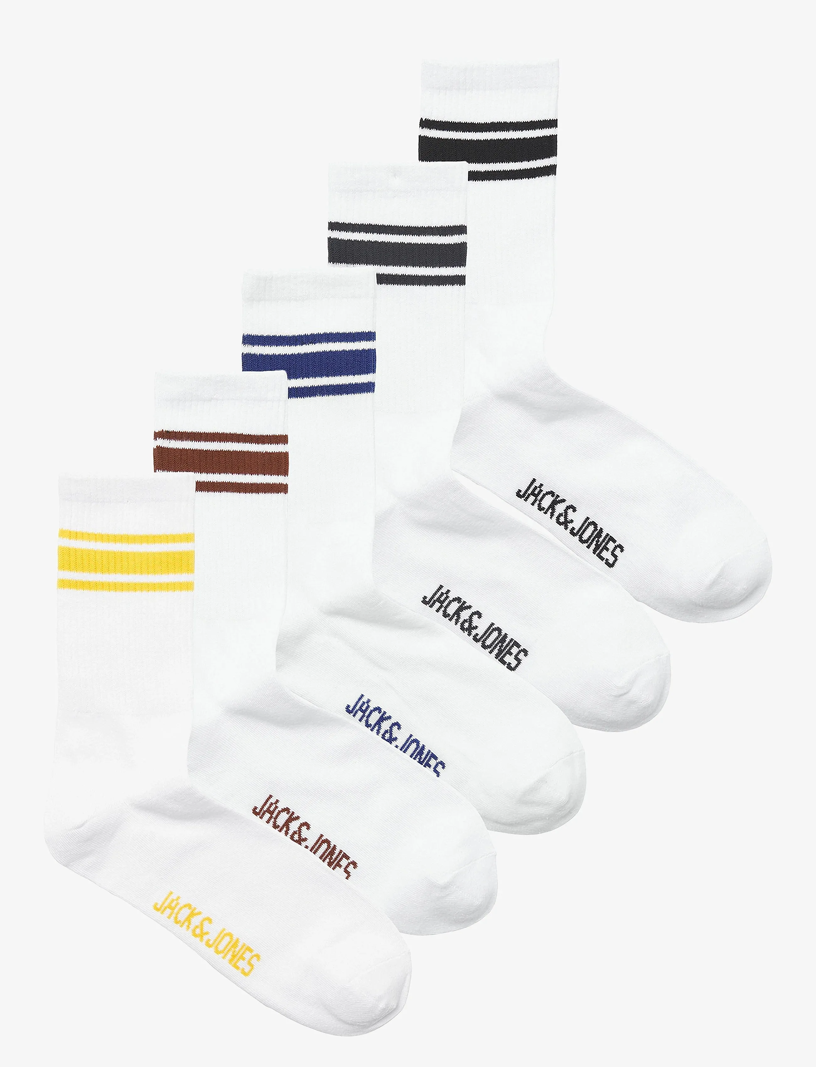 Jack & Jones TREY Mens 5-Pack Socks Bright White sold by House of Slippers product image thumbnail 4