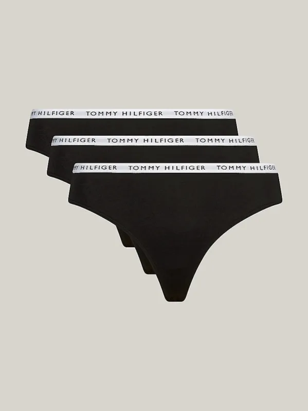 Tommy Hilfiger THONG 3 Pack Womens Black sold by House of Slippers