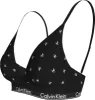 Calvin Klein MODERN COTTON Womens Triangle Bra Black Diamond Logo Print sold by House of Slippers
