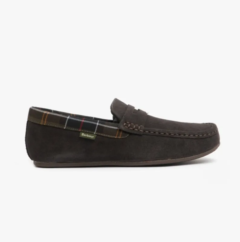 PORTERFIELD Mens Suede Loafer Slippers Brown made by Barbour