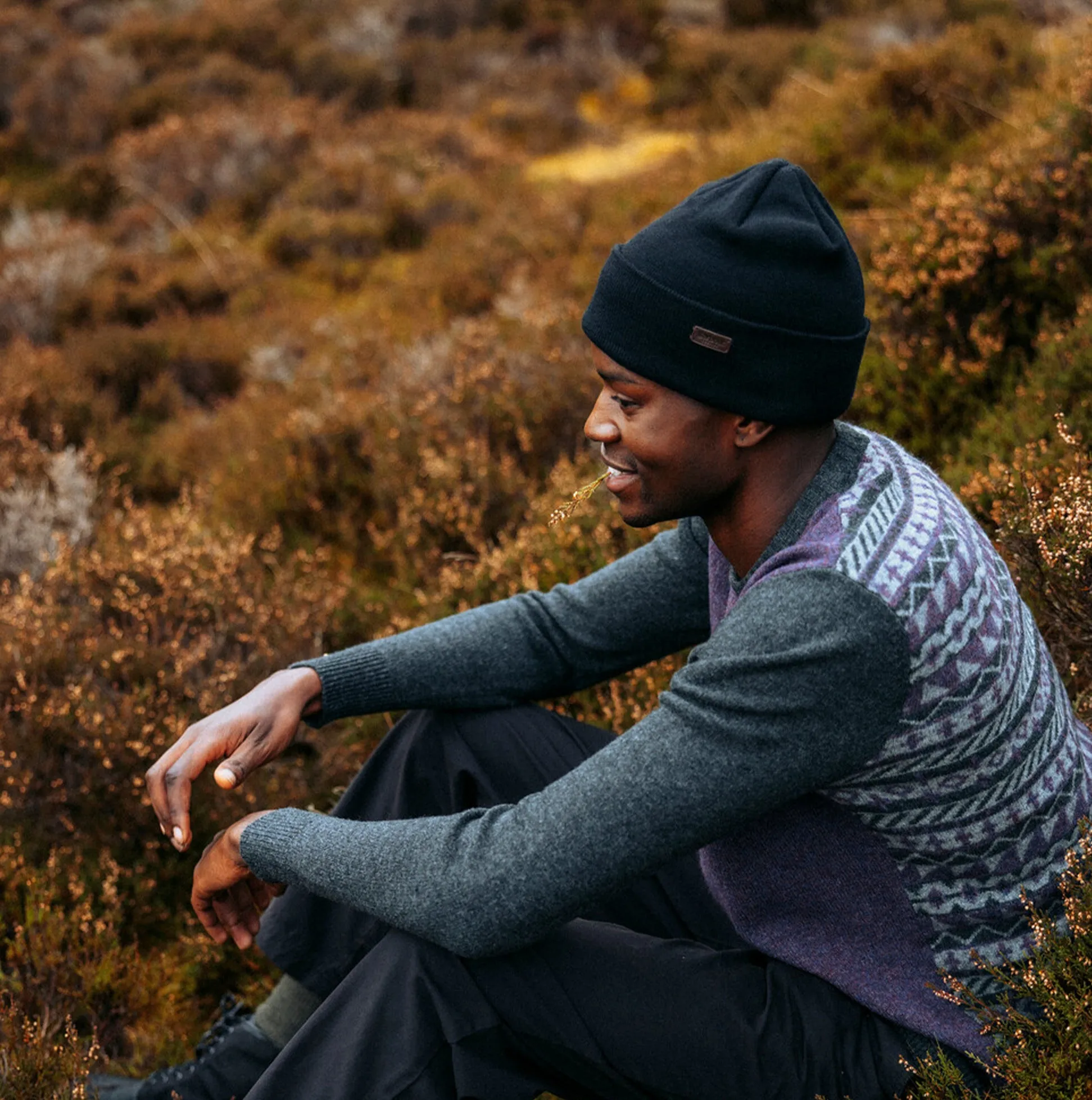 Barbour HEALEY Mens Beanie Black sold by House of Slippers product image thumbnail 2