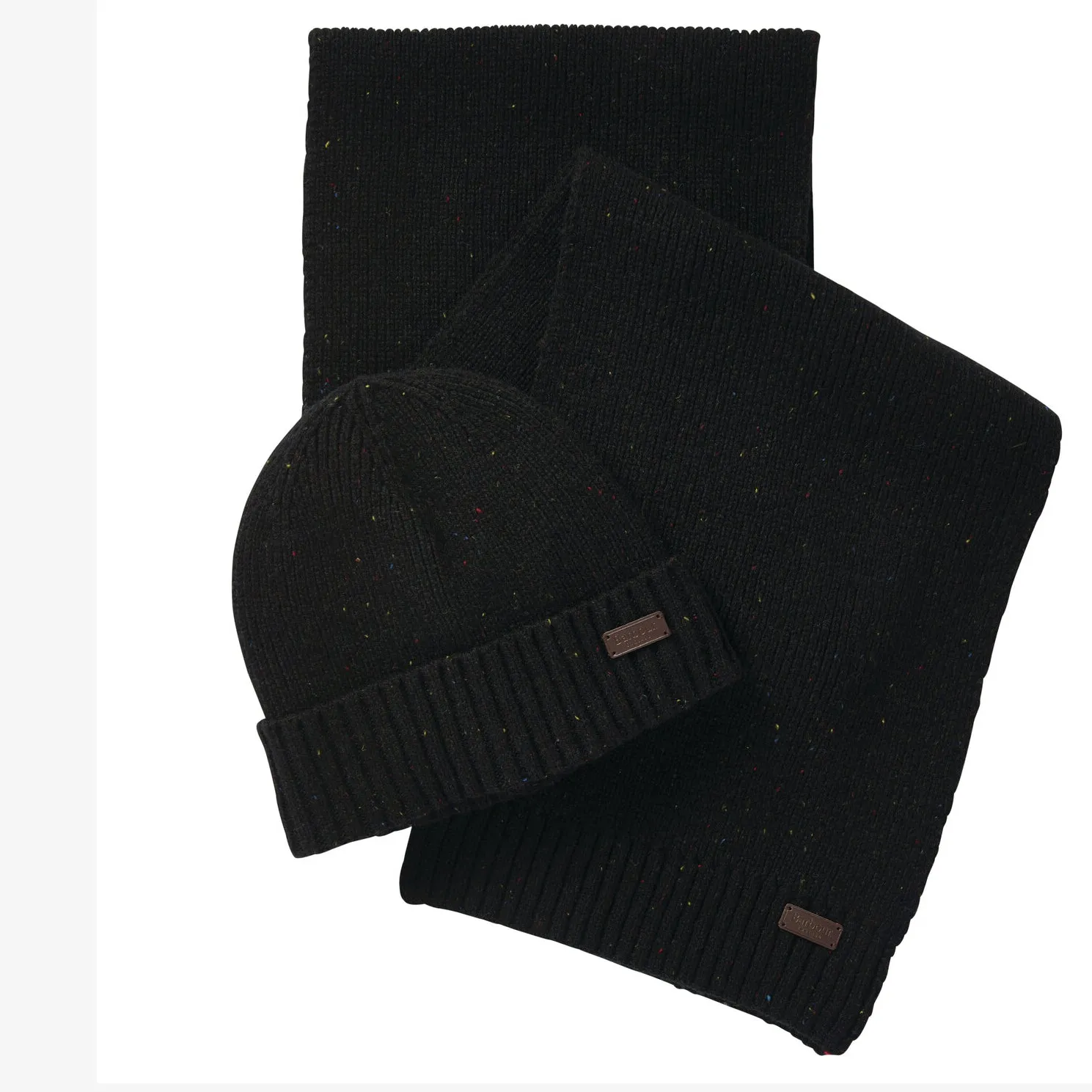CARLTON FLECK BEANIE & SCARF Gift Set Mens Black sold by House of Slippers