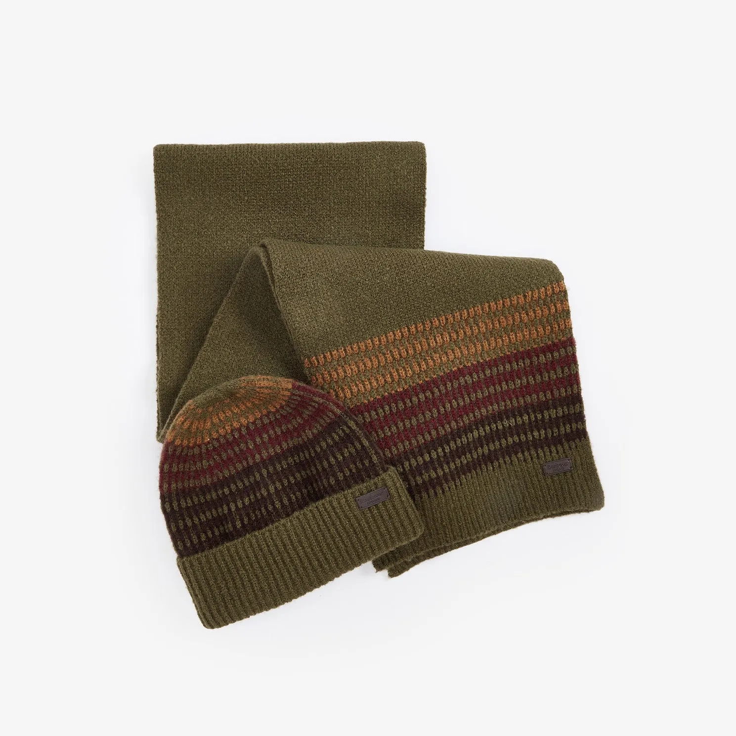 Barbour BRANTON BEANIE & SCARF Gift Set Mens Army Green sold by House of Slippers product image thumbnail 5