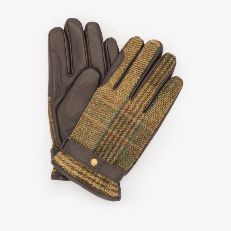 DEVERON TWEED GLOVE Mens Green Mix sold by House of Slippers