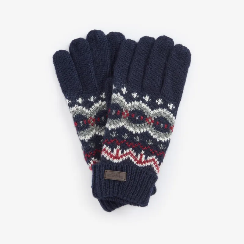 CASE FAIR ISLE GLOVES Mens Blue Granite made by Barbour