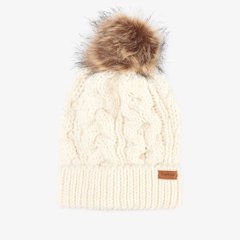Barbour PENSHAW Womens Pom-Pom Beanie Cloud sold by House of Slippers