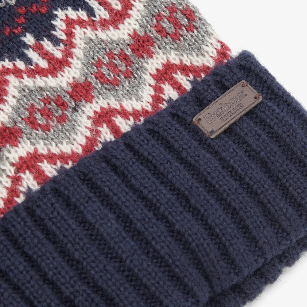 CASE FAIRISLE Mens Bobble Beanie Blue Granite sold by House of Slippers product image thumbnail 4