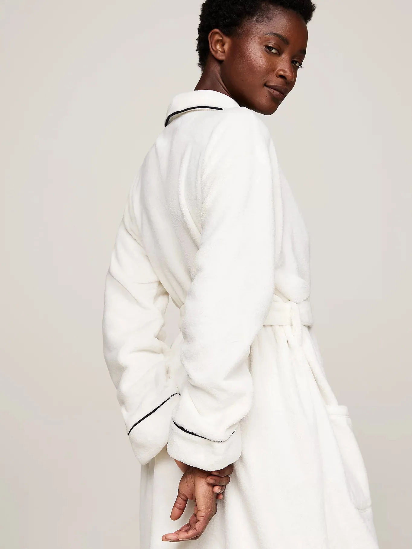 ORIGINAL Womens Fleece Bathrobe Ivory sold by House of Slippers product image thumbnail 4
