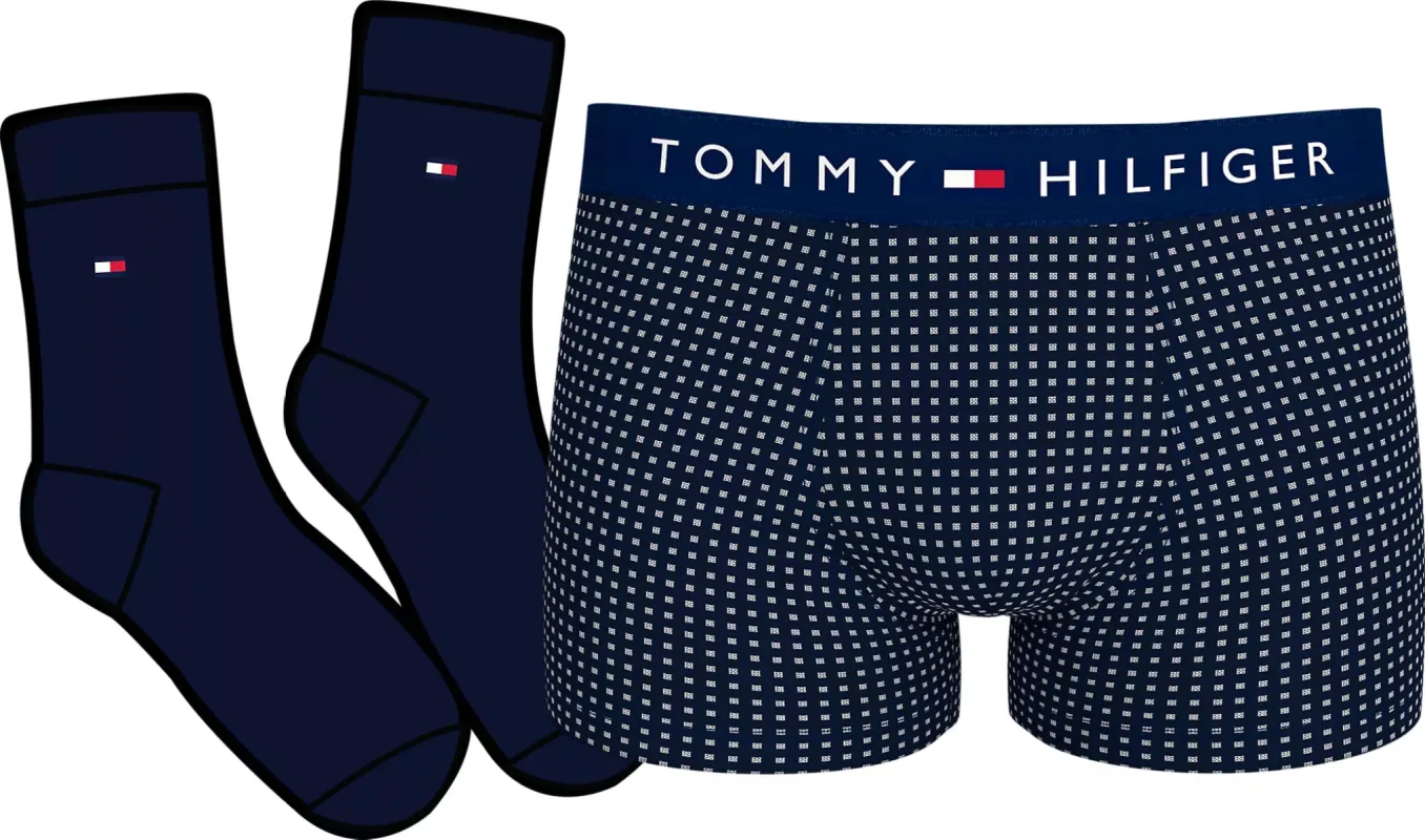 Tommy Hilfiger ORIGINAL Mens Trunk & Sock Gift Set Navy made by Tommy Hilfiger