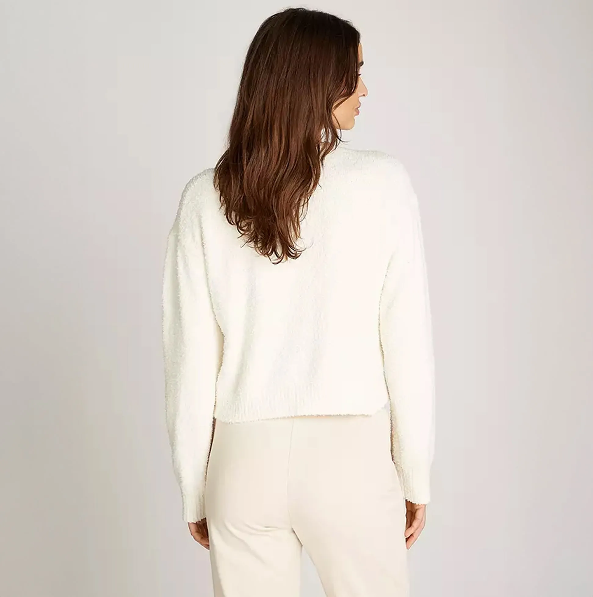 Calvin Klein PLUSH SWEATER Womens Crew Pullover Ivory sold by House of Slippers product image thumbnail 3