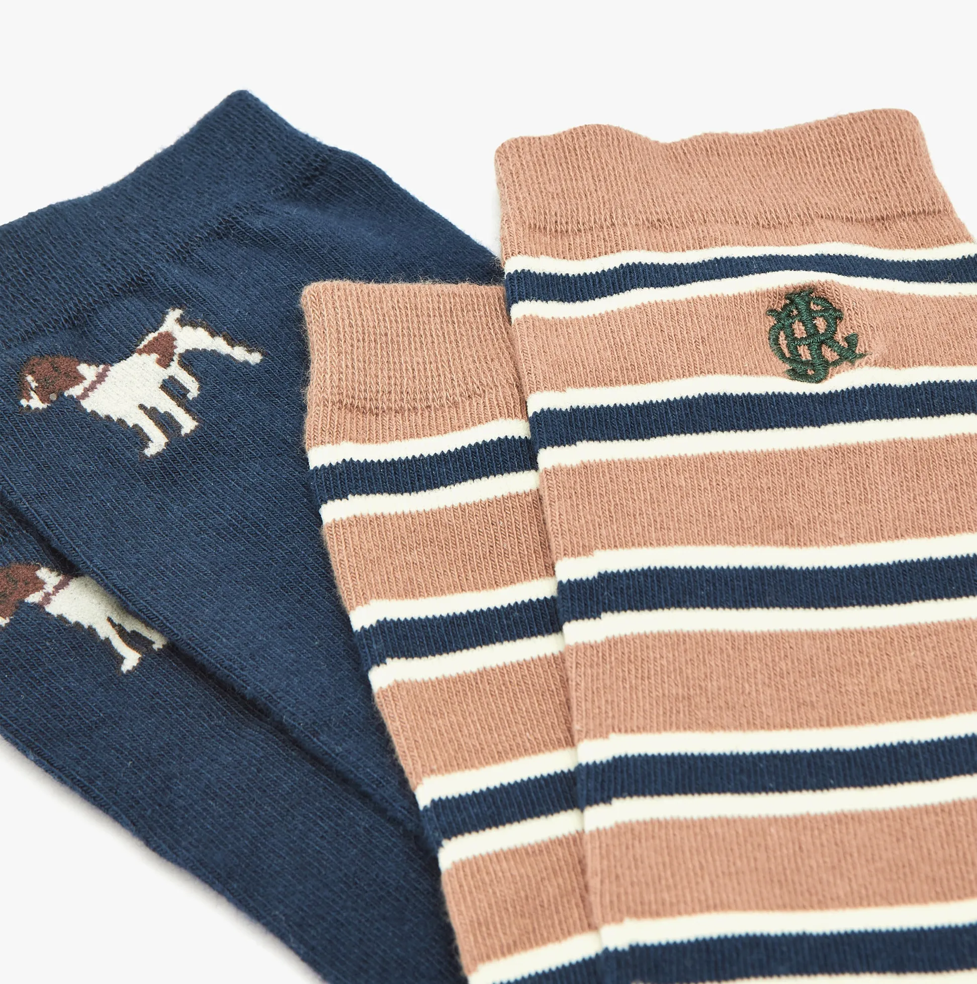 Joules KINGSBURY 2-Pack Mens Socks Navy Camel sold by House of Slippers product image thumbnail 4