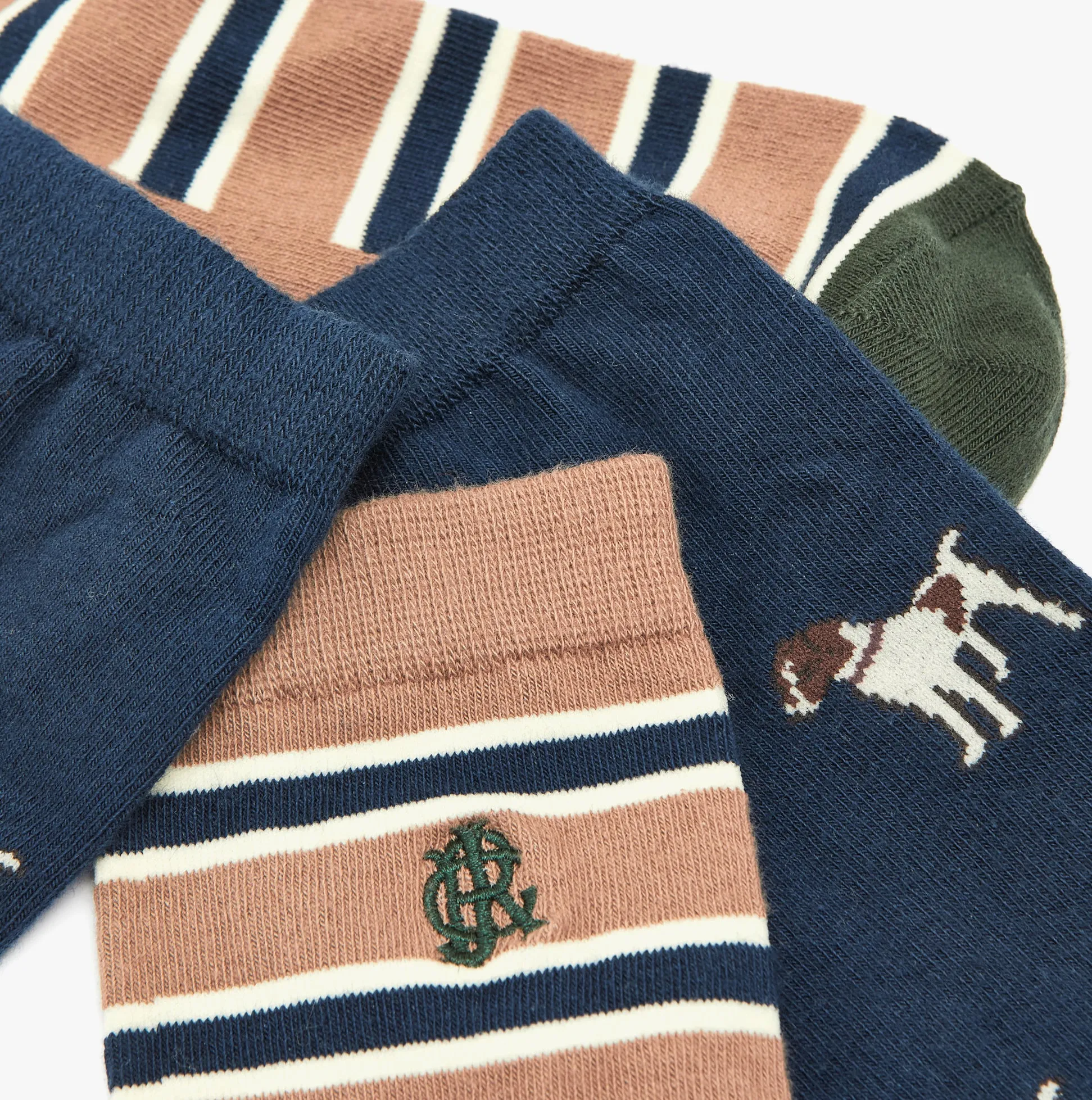 Joules KINGSBURY 2-Pack Mens Socks Navy Camel sold by House of Slippers product image thumbnail 3