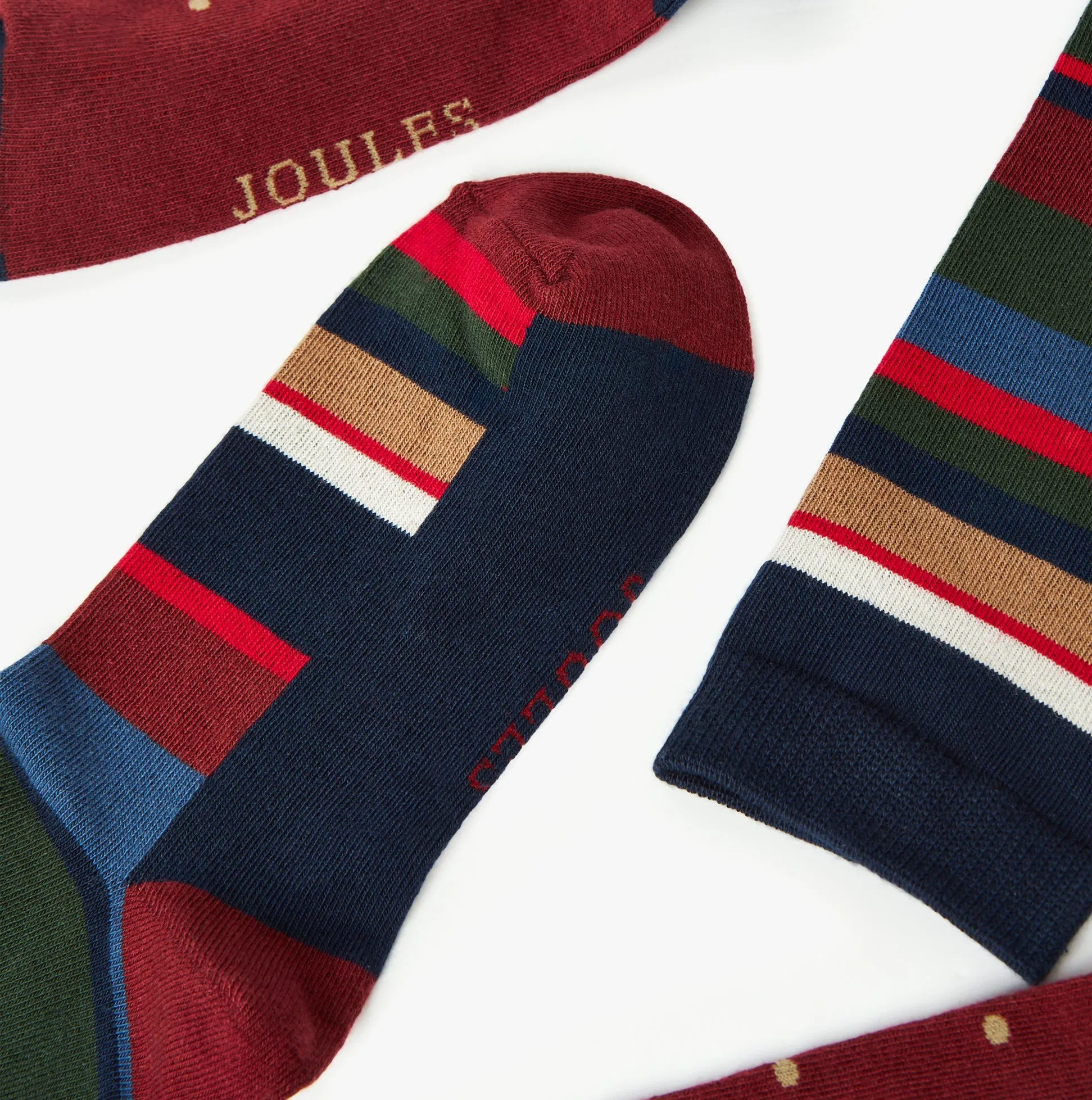 Joules KINGSBURY 2-Pack Mens Socks Stripe Red sold by House of Slippers product image thumbnail 2