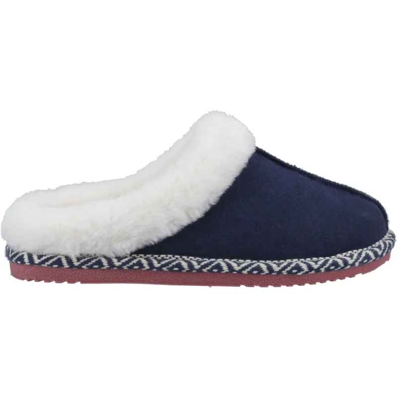 Hush Puppies AMARA Womens Slippers Navy sold by House of Slippers