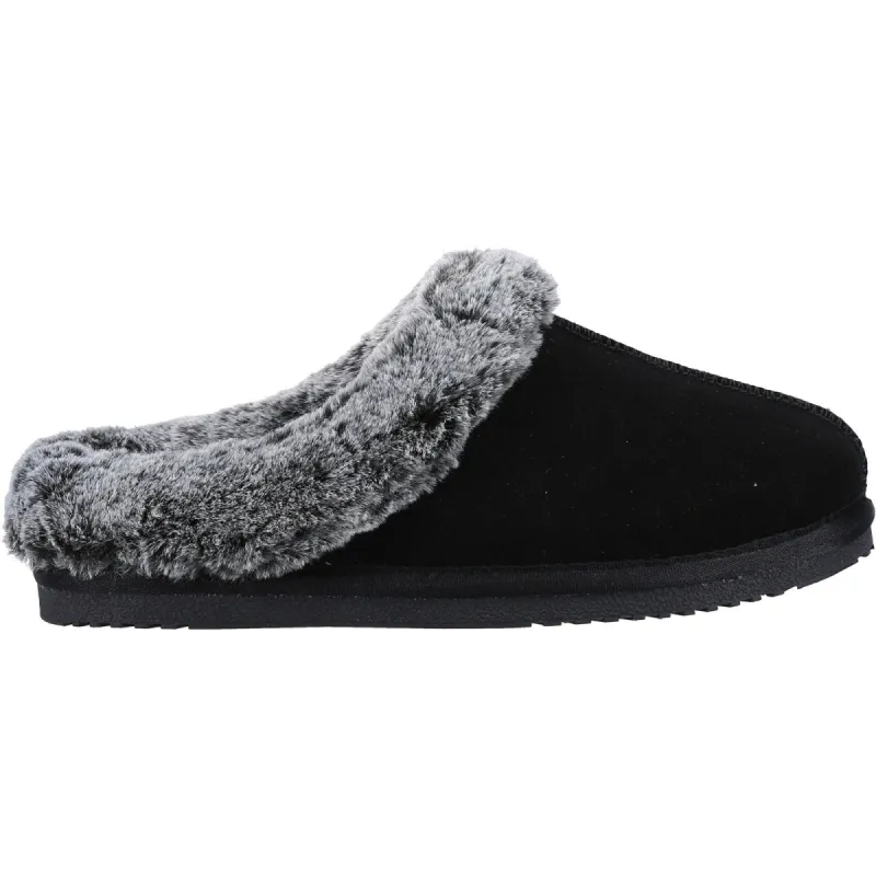 Hush Puppies AMARA Womens Slippers Black made by House of Slippers