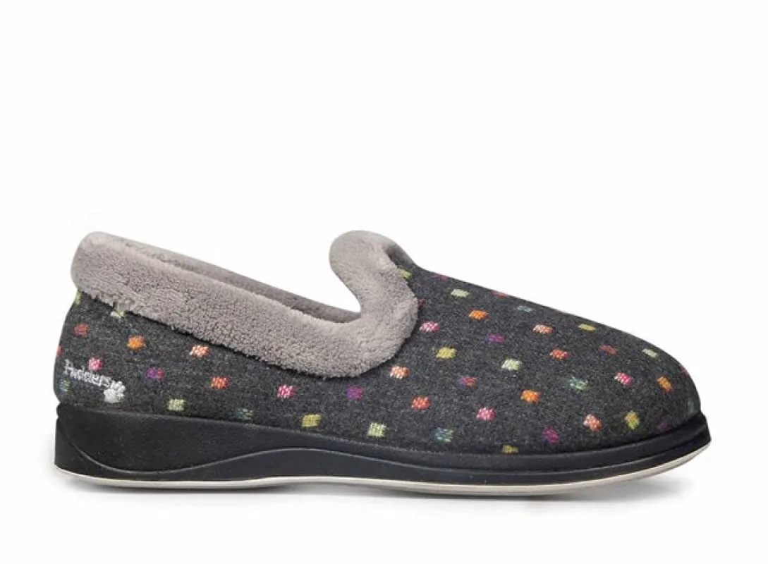 Padders REPOSE Womens Slippers Charcoal sold by House of Slippers