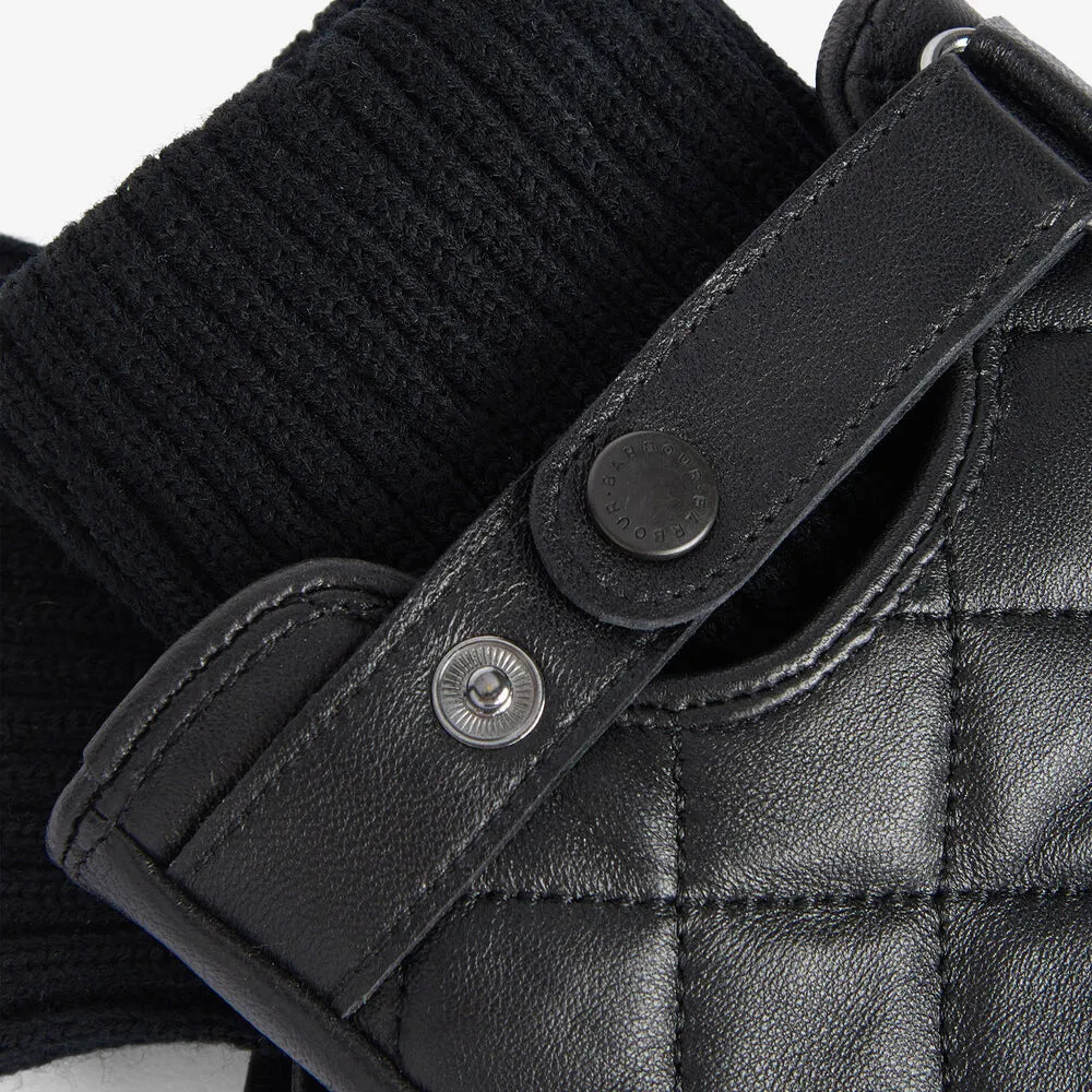 Barbour QUILTED LEATHER GLOVES Mens Black sold by House of Slippers product image thumbnail 2