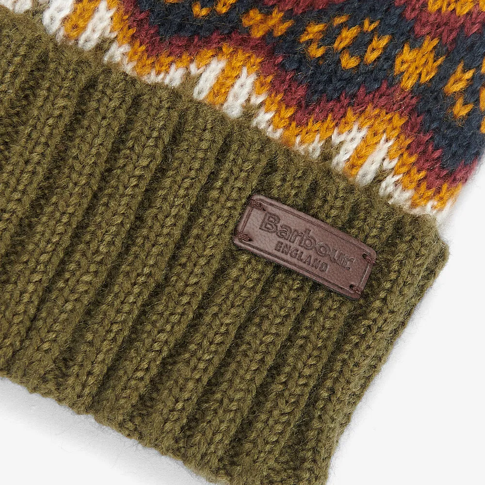 CASE FAIRISLE Mens Bobble Beanie Olive sold by House of Slippers product image thumbnail 4