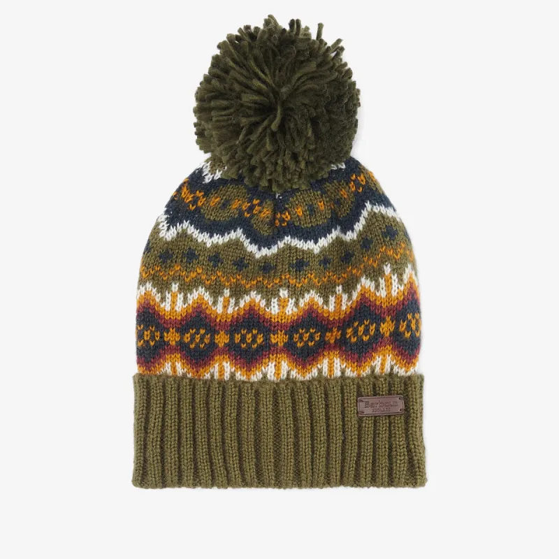 CASE FAIRISLE Mens Bobble Beanie Olive sold by House of Slippers