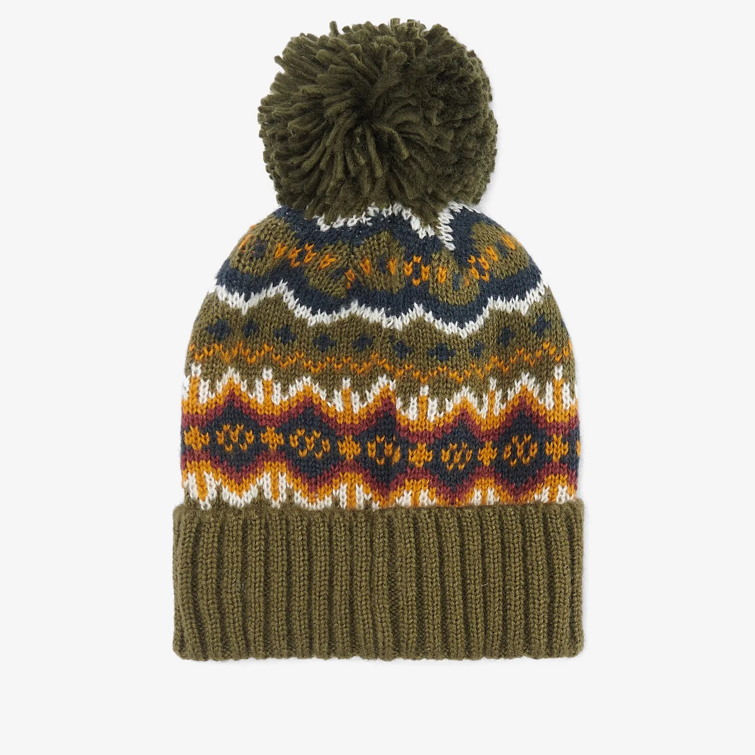 CASE FAIRISLE Mens Bobble Beanie Olive sold by House of Slippers product image thumbnail 2
