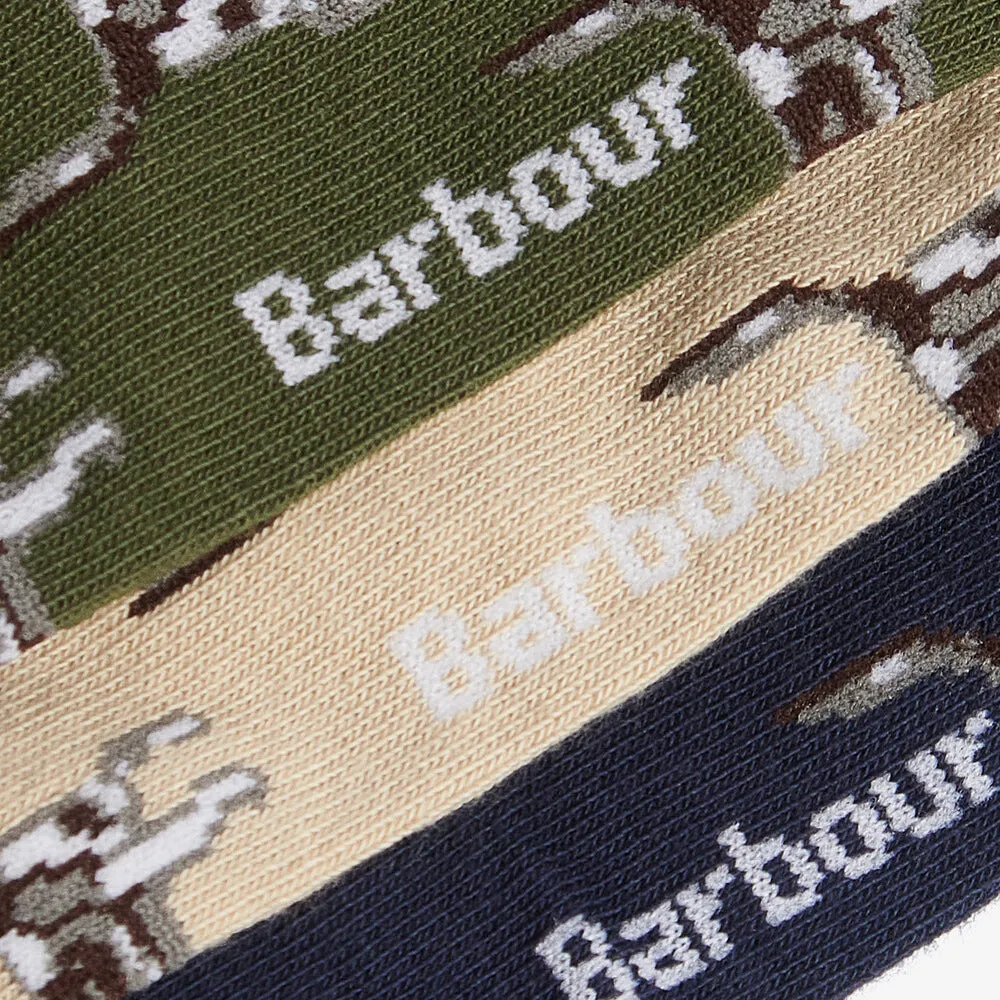 Barbour POINTER DOG SOCKS Mens Gift Box Forest Mist sold by House of Slippers product image thumbnail 2