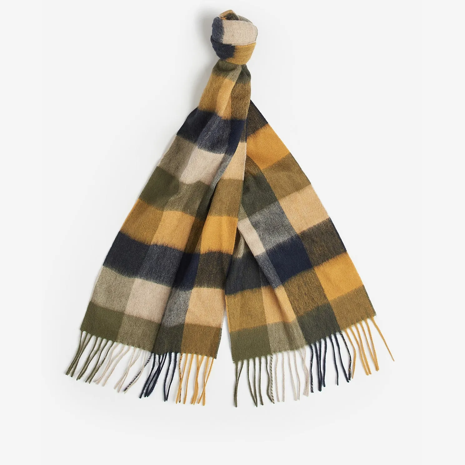 Barbour LAMBSWOOL TATTERSALL Scarf Unisex Adults Forest Mist sold by House of Slippers product image thumbnail 2