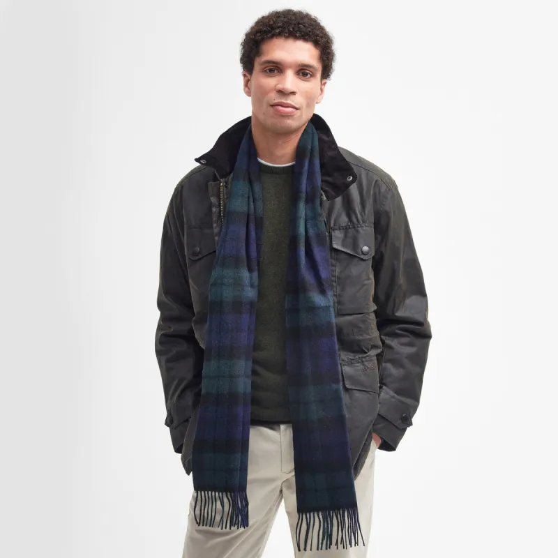 Barbour NEW CHECK Unisex Adults Tartan Scarf Black Watch sold by House of Slippers