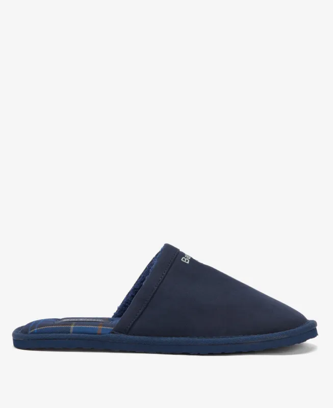 Barbour EVERITT Mens Mule Slippers Navy sold by House of Slippers