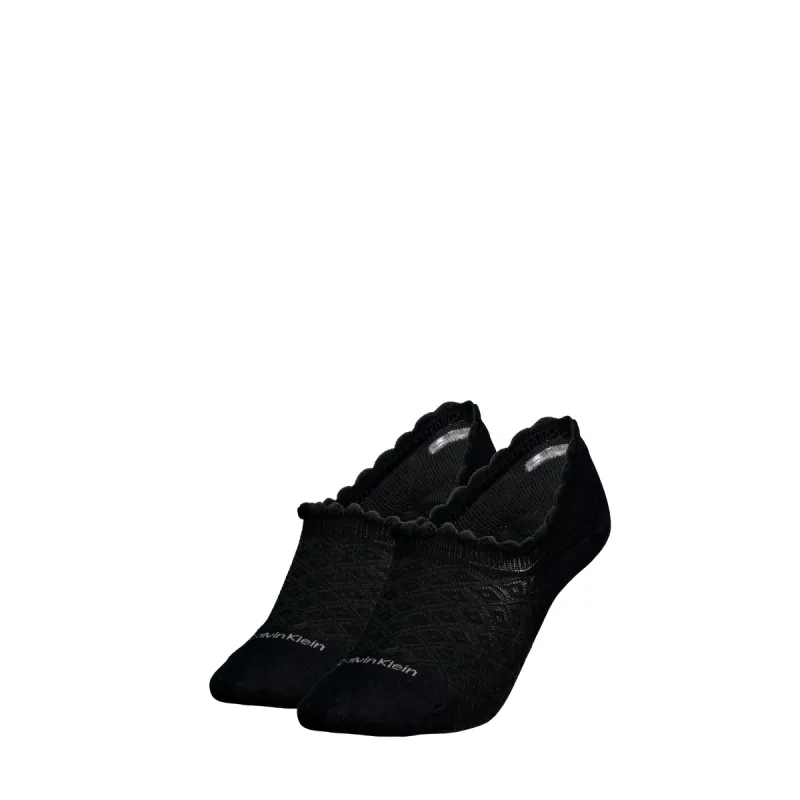 Calvin Klein 2 Pack Womens Invisible Socks Black sold by House of Slippers