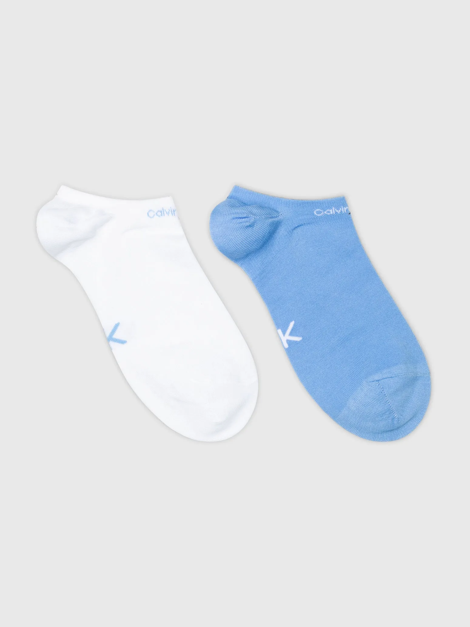 Calvin Klein 2 Pack Womens Ankle Trainer Socks Blue Combo sold by House of Slippers product image thumbnail 2