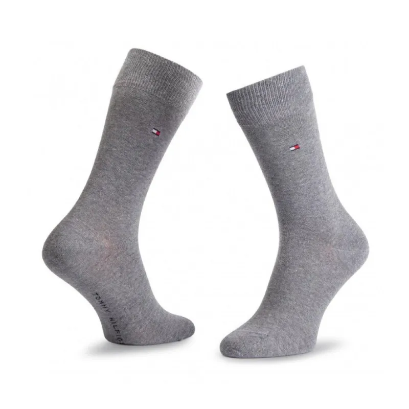Tommy Hilfiger 2 Pack Mens Crew Classic Socks Grey made by Tommy Hilfiger