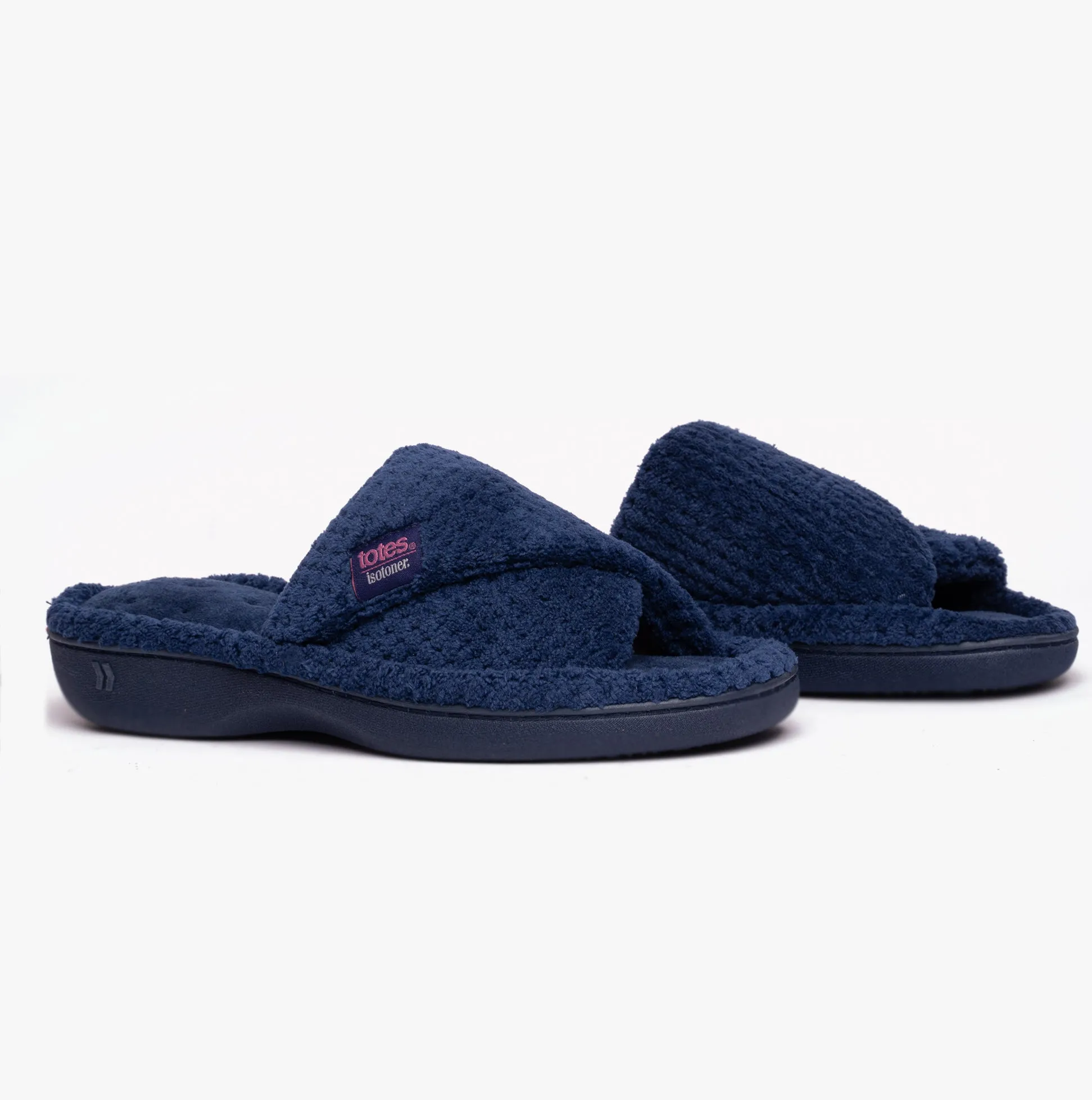 Totes Isotoner POPCORN TURNOVER OPEN TOE Womens Mule Slippers Navy sold by House of Slippers product image thumbnail 5