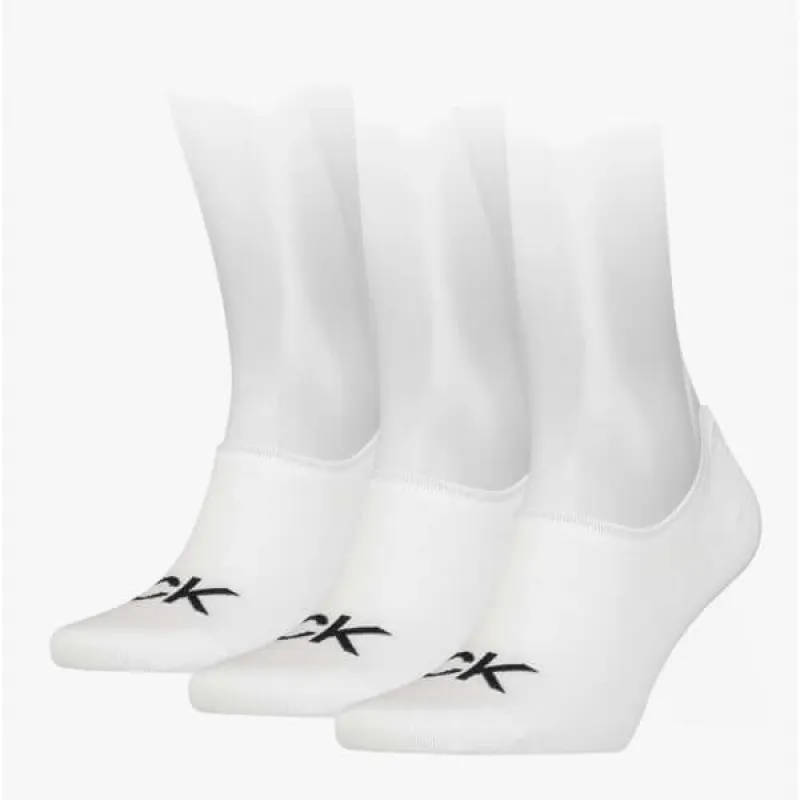 Calvin Klein 3 Pack Mens Invisible Socks White sold by House of Slippers