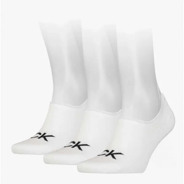 Calvin Klein 3 Pack Mens Invisible Socks White sold by House of Slippers