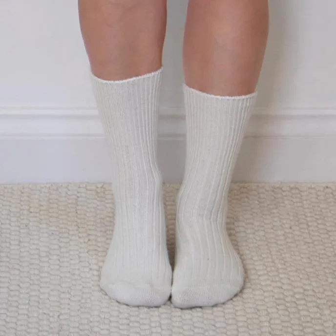 CASHMERE BLEND Womens Socks Oat sold by House of Slippers product image thumbnail 2