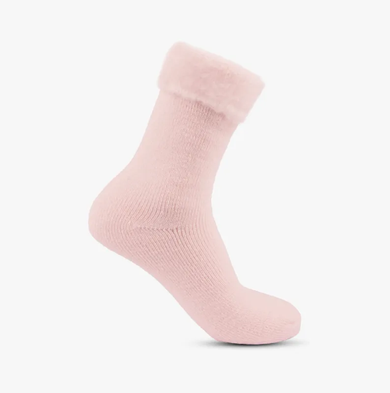 THERMAL BRUSHED BED SOCK Womens Socks Pink sold by House of Slippers