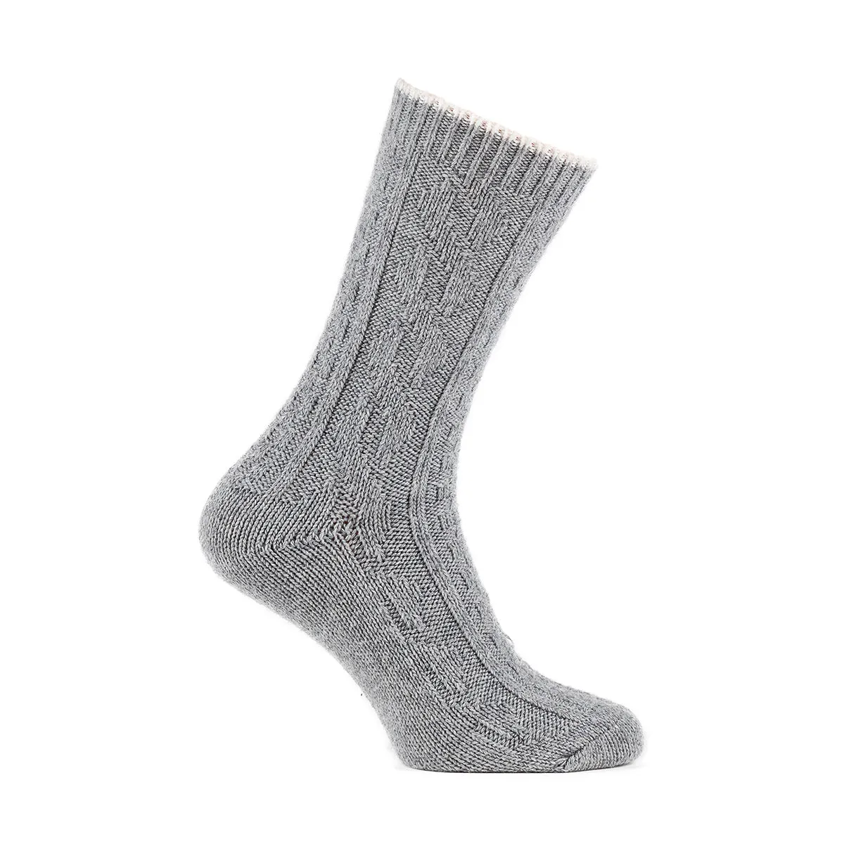 CASHMERE BLEND Slouch Womens Socks Grey Marl sold by House of Slippers product image thumbnail 2
