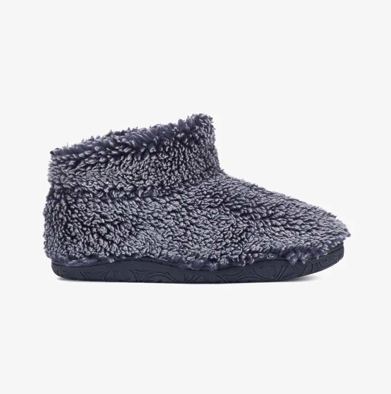 Bedroom Athletics LEONARDO Mens Sherpa Boots Washed Peacoat Navy sold by House of Slippers