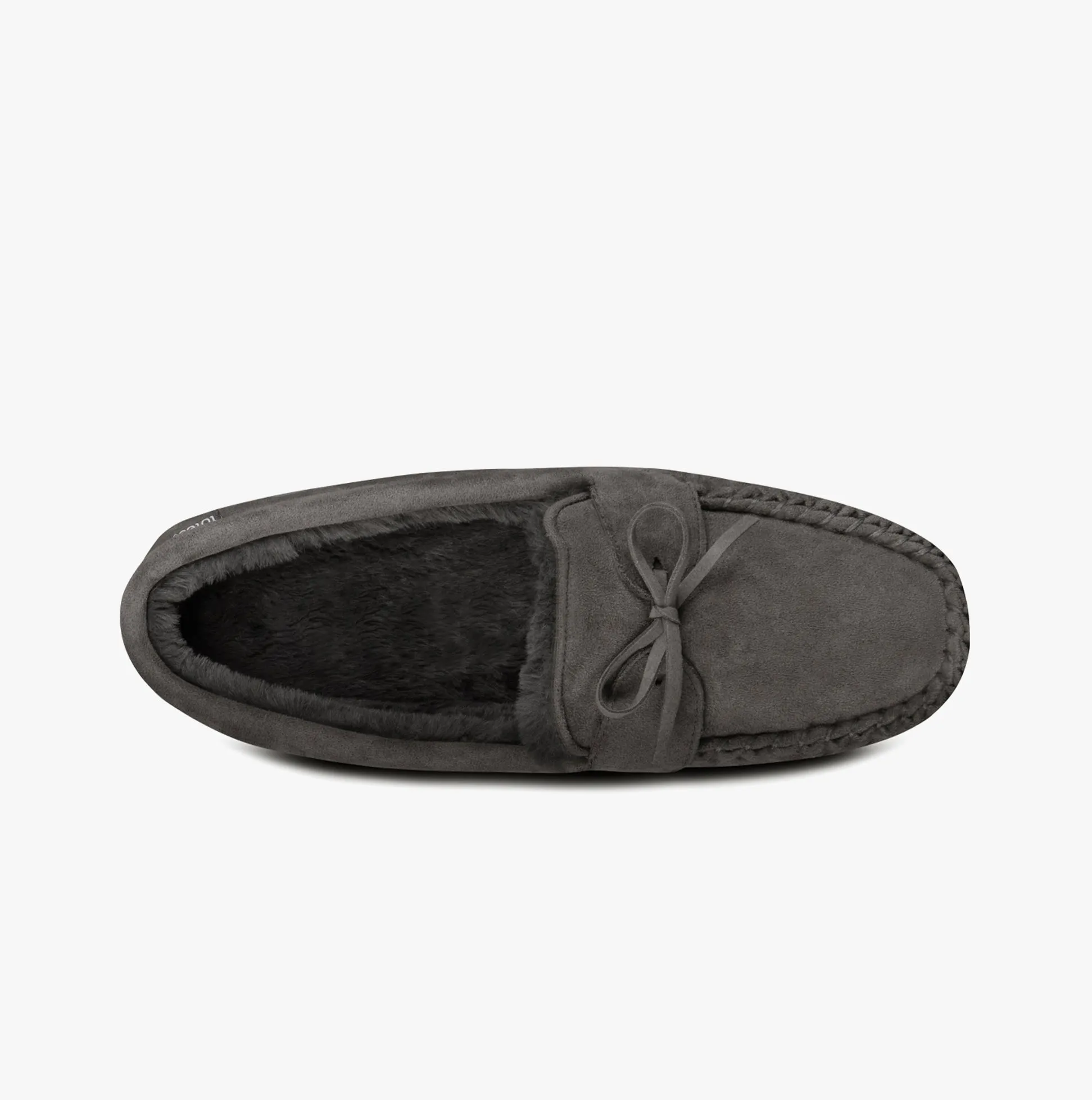 SUEDETTE MOCCASIN Slippers WITH FAUX FUR LINING Mens Grey sold by House of Slippers product image thumbnail 5