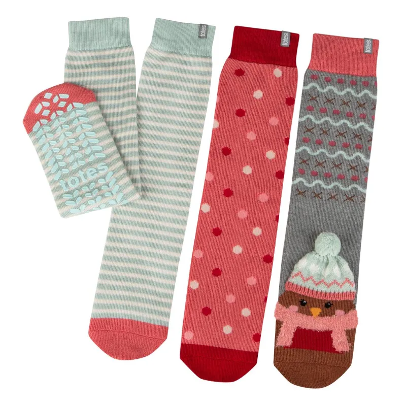 ORIGINAL SLIPPER SOCKS (TRIPLE PACK) Womens Robin sold by House of Slippers
