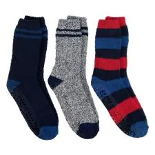 SUPER SOFT COSY SOCKS (TRIPLE PACK) Mens Socks Navy Mix sold by House of Slippers