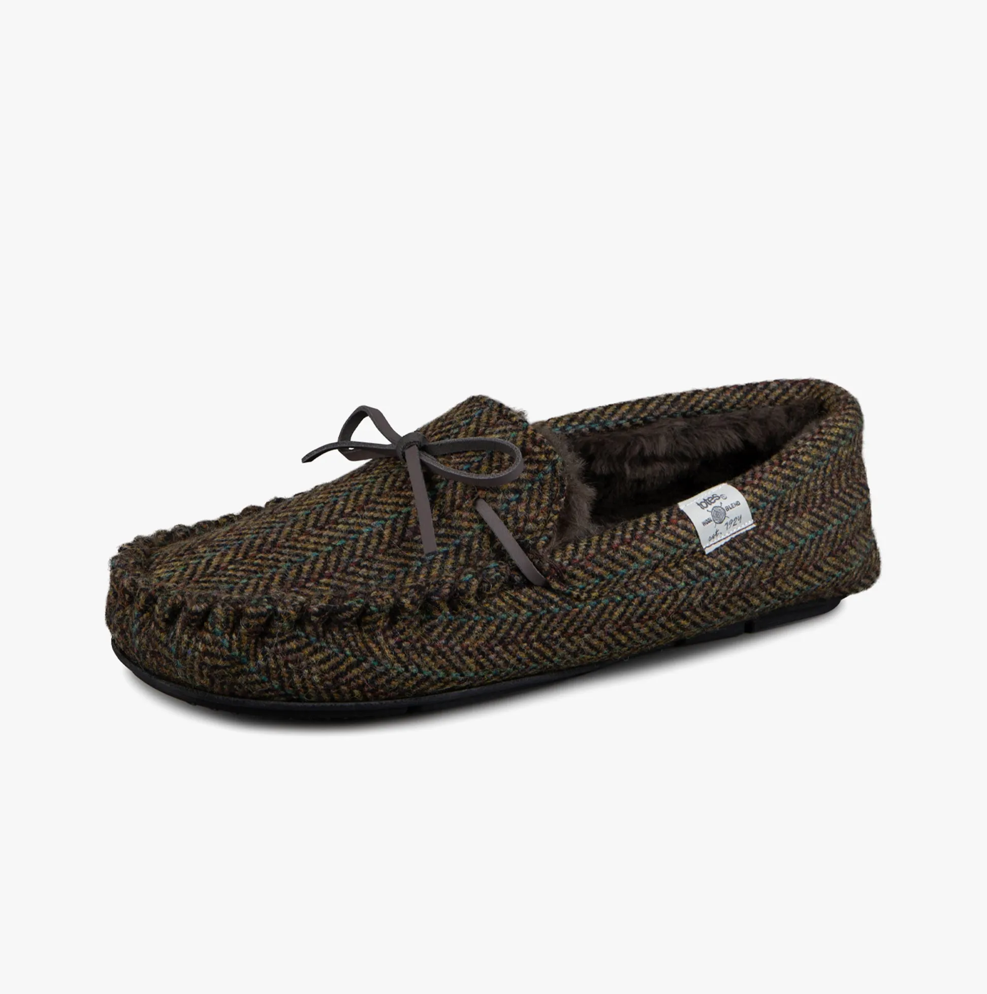 Totes Toasties WOVEN WOOL MIX MOCCASIN Slippers Mens Brown sold by House of Slippers product image thumbnail 2