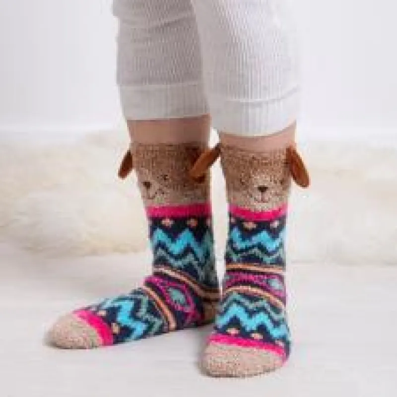 NOVELTY SUPER SOFT SLIPPER SOCKS Womens Socks Dog sold by House of Slippers