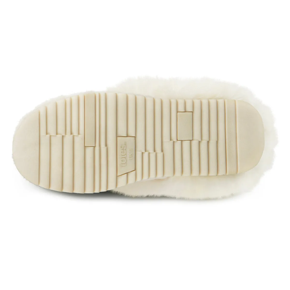 TEXTURED MULE ON CHUNKY SOLE Womens Mule Slippers Cream sold by House of Slippers product image thumbnail 3