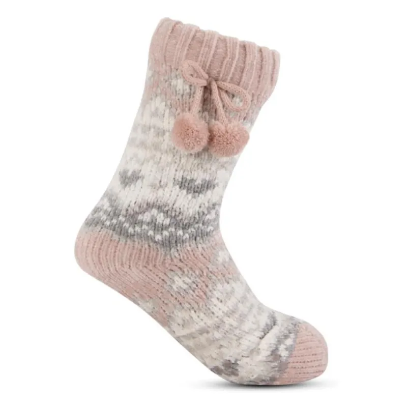 FAIR ISLE Chenille Womens Socks Pink Fairisle sold by House of Slippers