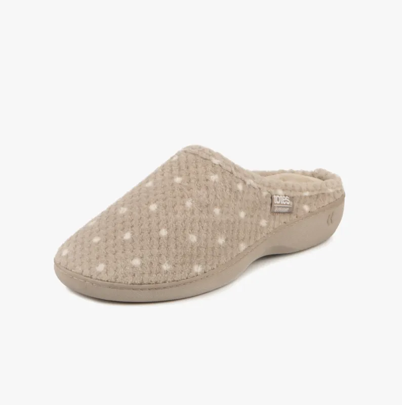 POPCORN TERRY MULE Womens Mule Slippers Natural Spot sold by House of Slippers