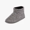 Totes Toasties KNITTED SHORT BOOT SLIPPER Mens Grey sold by House of Slippers