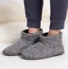 Totes Toasties KNITTED SHORT BOOT SLIPPER Mens Grey sold by House of Slippers