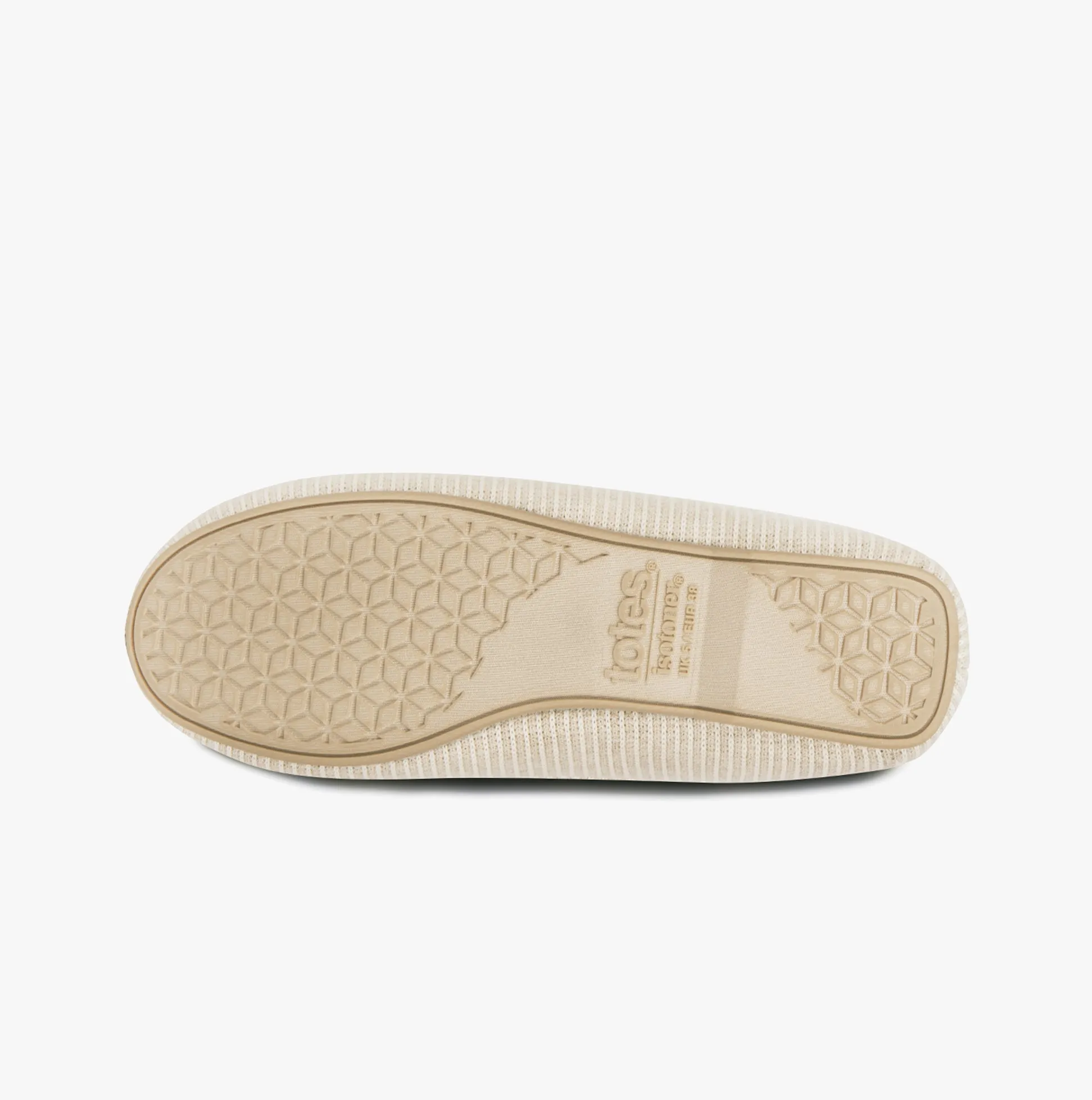 Totes Isotoner TEXTURED MOCCASIN Womens Moccasin Slippers Beige sold by House of Slippers product image thumbnail 4