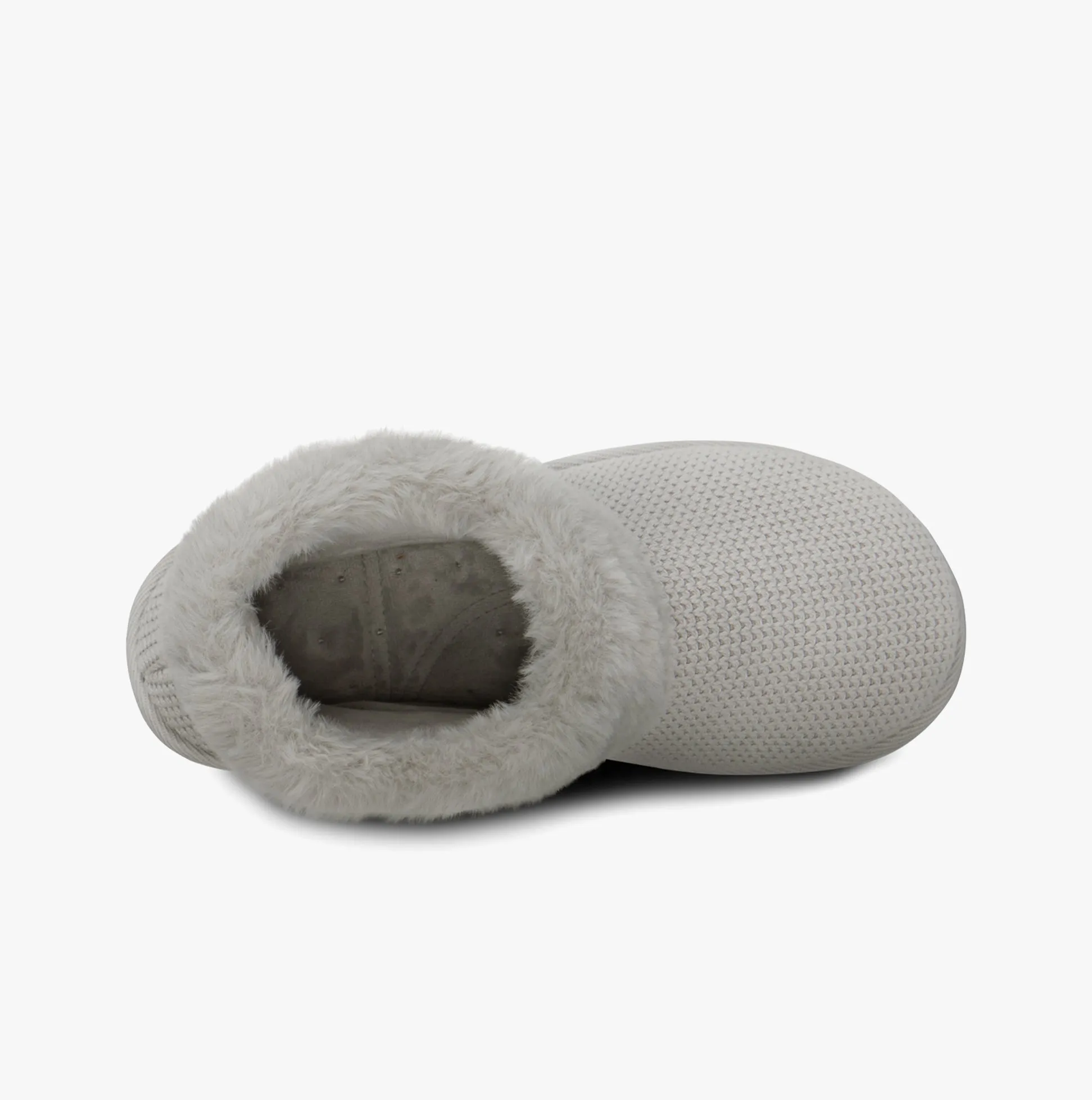 Totes Isotoner KNIT BOOT WITH FUR CUFF Womens Bootie Slippers Grey sold by House of Slippers product image thumbnail 4